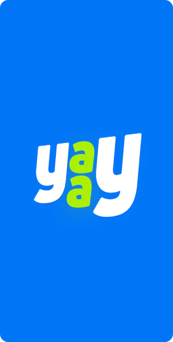 Mavi arka plan üzerinde bir Yaay logosu